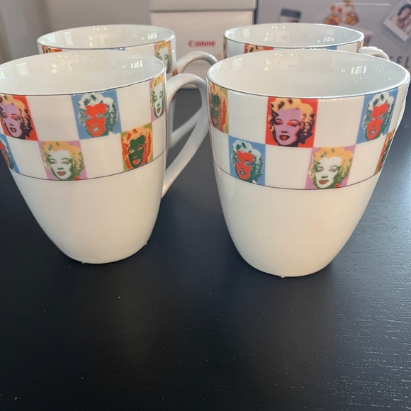 Coffee Mug Set Andy Warhol Marilyn Monroe Block Set of 4 NIB WMM332 - Picture 2 of 6